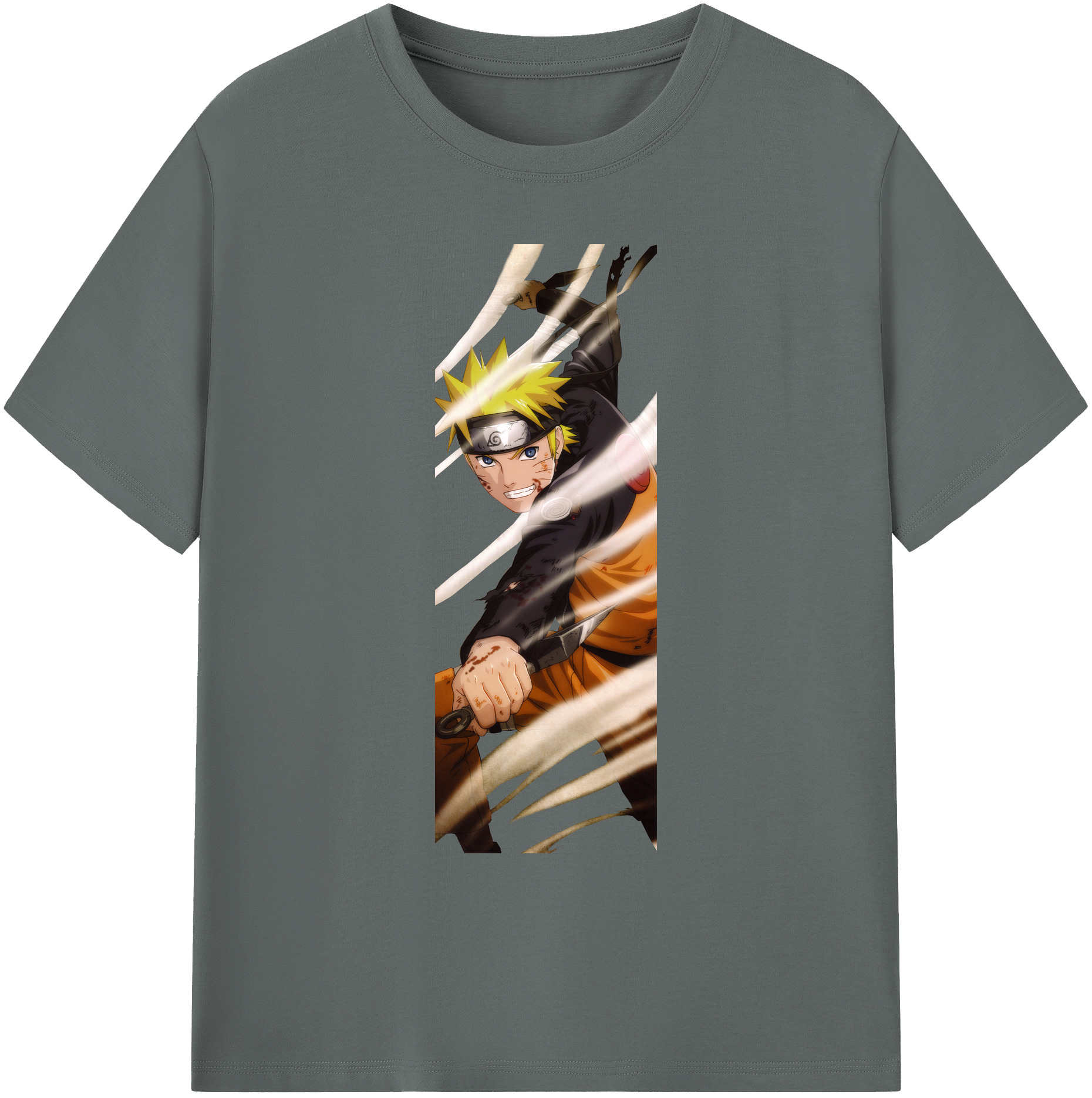（画像用） NARUTO -ナルト- うずまき ナルト Uzumaki Naruto 綿100％ メンズ半袖Tシャツ｜肌触りやわらか＆通気性